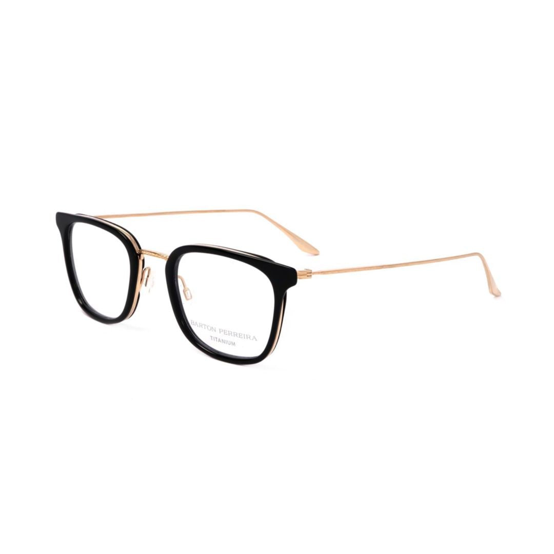 Barton Perreira Bp5090 490Fc Square Black Acetate Eyeglasses With Metallic Accents