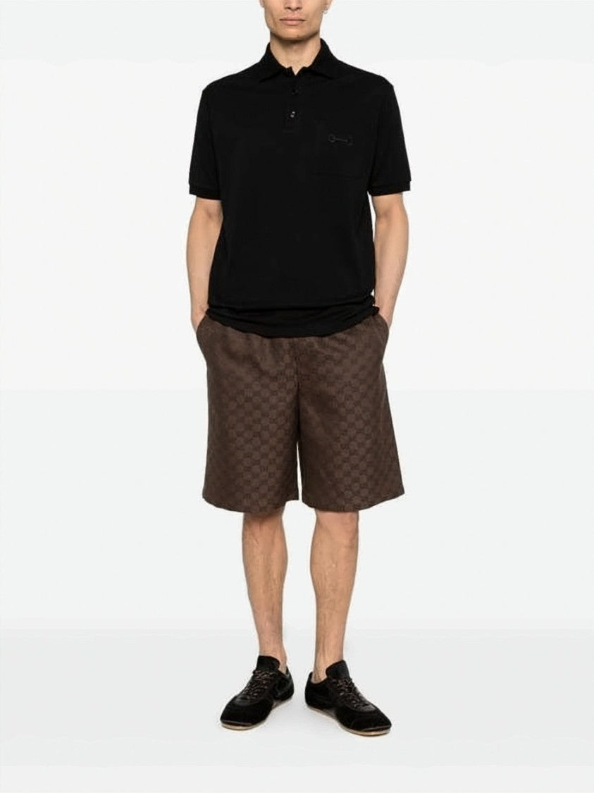 Gucci Relaxed Fit Linen-Blend Shorts With Textured Finish