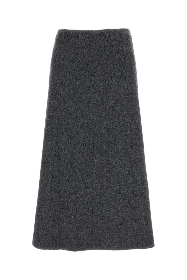 The Latest Grey Erica Wool-Blend Midi Skirt