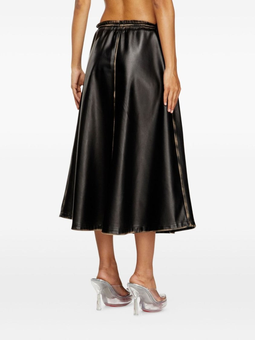 Diesel Flared Midi Skirt With Elastic Waistband