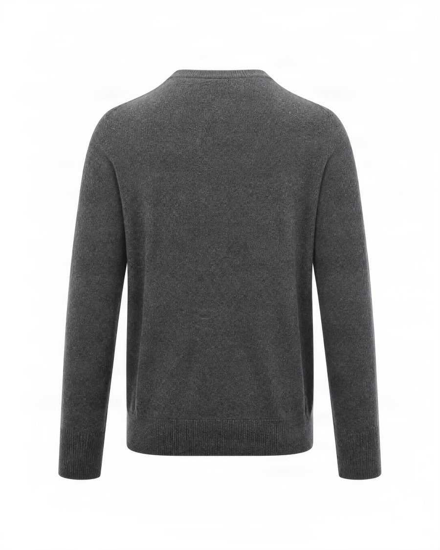 Ballantyne Charcoal Diamond Pattern Cashmere Sweater