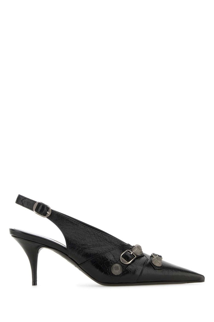 Balenciaga Black Leather Cagole Pumps