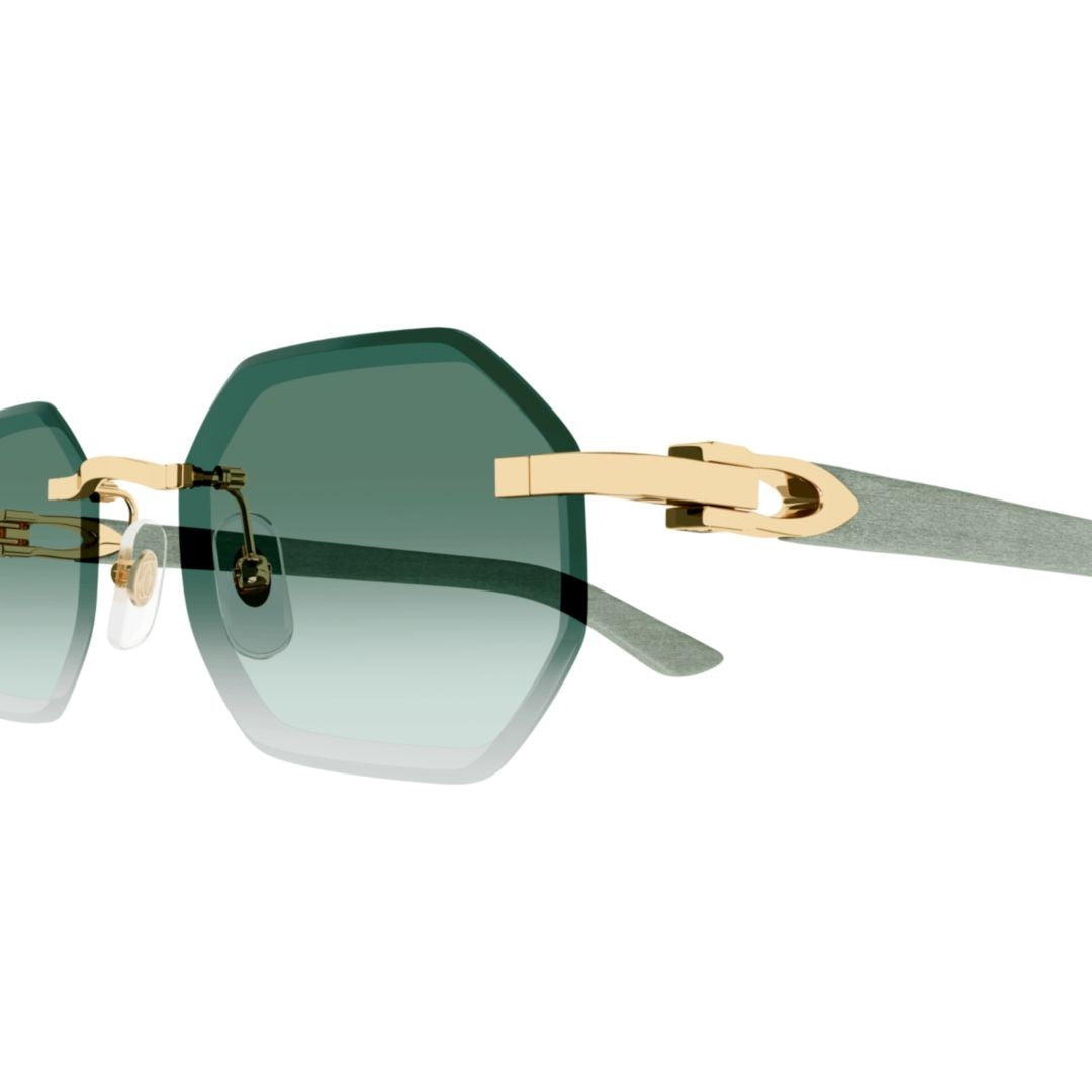 Cartier Gradient Tint Rimless Sunglasses With Gold Accents