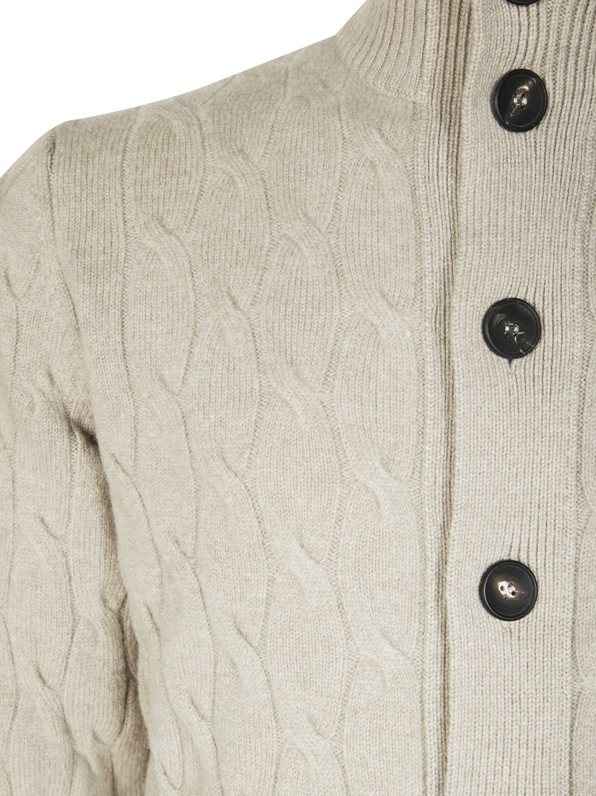 Filippo De Laurentiis Textured Braided Cashmere Bomber Jacket