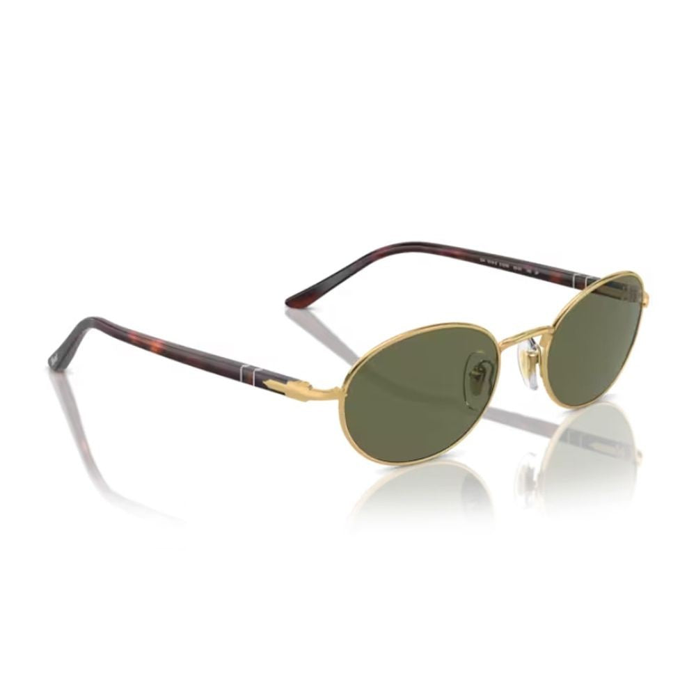 Persol Po1018s Ida Oval-Shaped Gold Metal Sunglasses