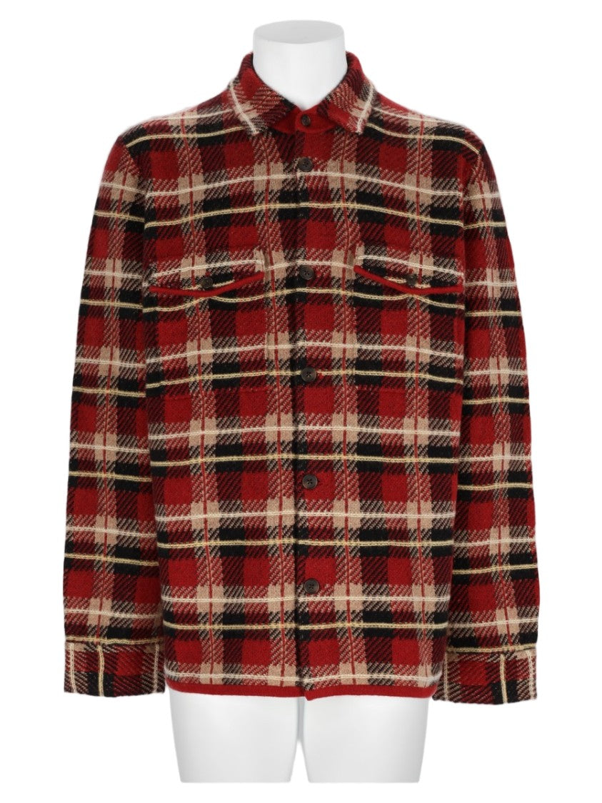 Guest In Residence Multicolor Plaid Cashmere Cardigan