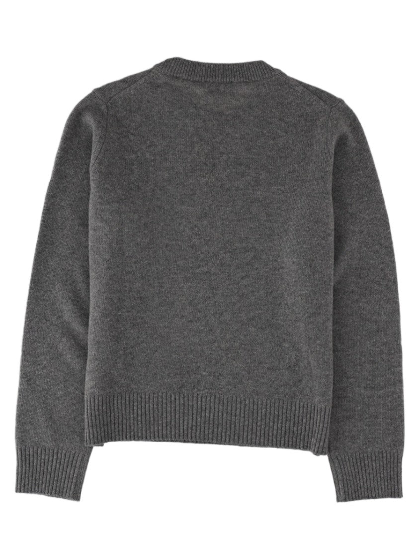 Ganni Grey Teddy Bear Graphic Wool-Blend Sweatshirt