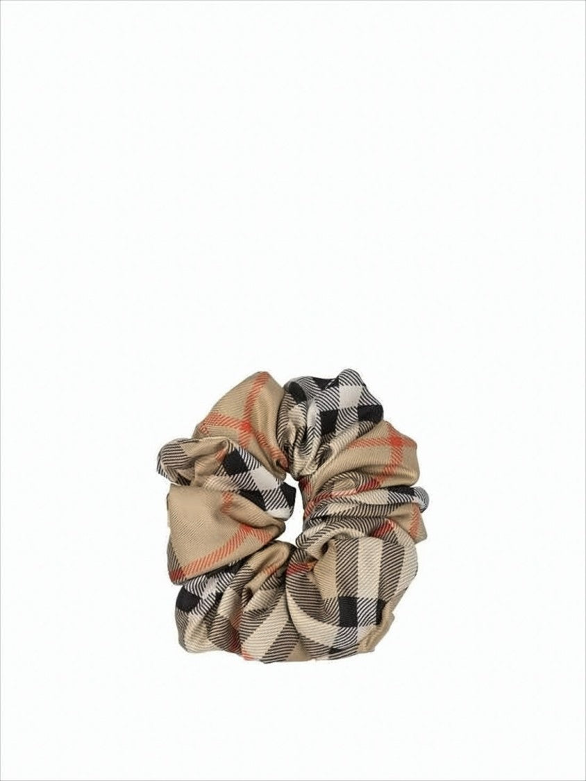 Burberry Silk Scrunchie With Classic Check Pattern