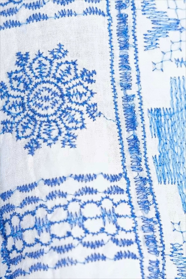 Engineered Garments Intricate Embroidered Lightweight Scarf