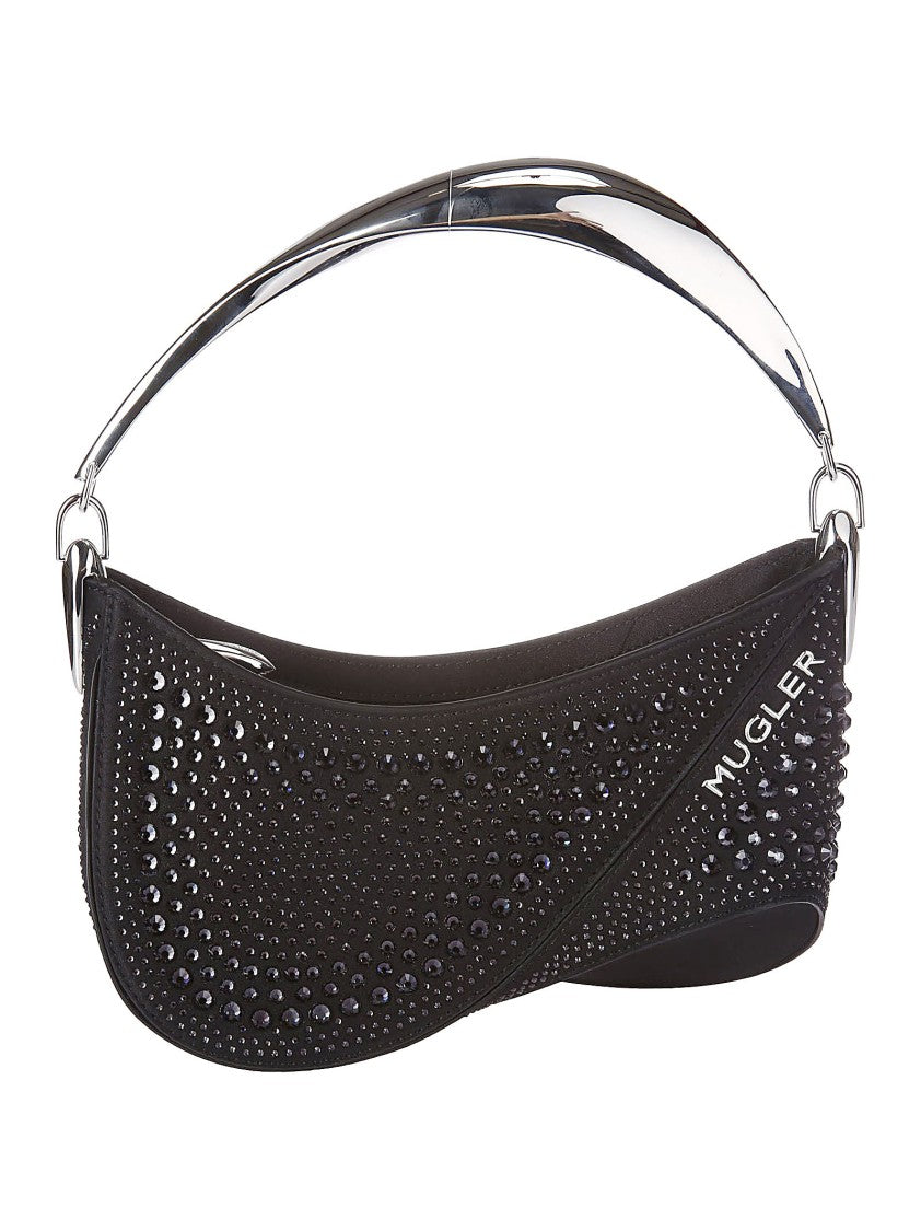 Mugler Small Bag With Strass Detail And Zip Closure
