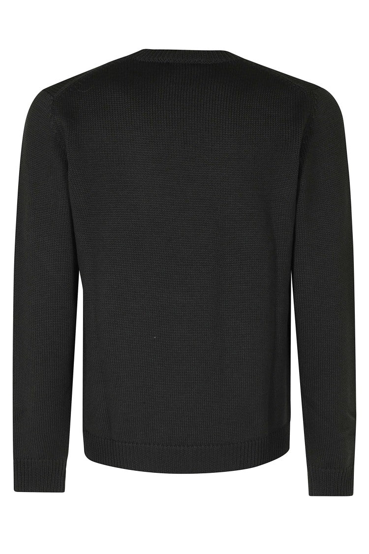 Roberto Collina Green Finely Knitted Crew-Neck Ribbed Merino Wool Sweater