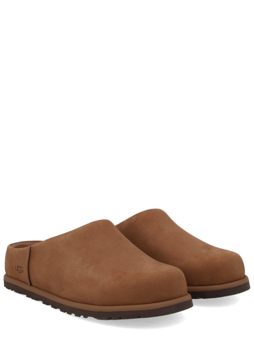 Ugg Slip-On Leather Sabot Shoes With Minimalist Design