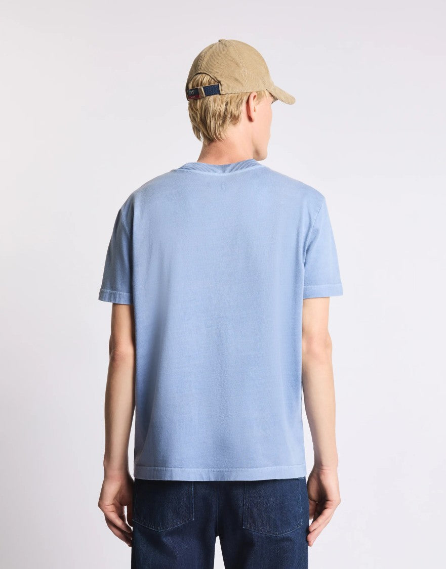 Fay Minimalist Pale Blue Cotton T-Shirt