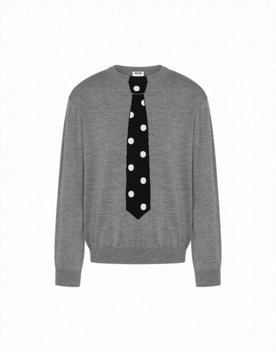 Moschino Knitted Sweatshirt With Black Tie
