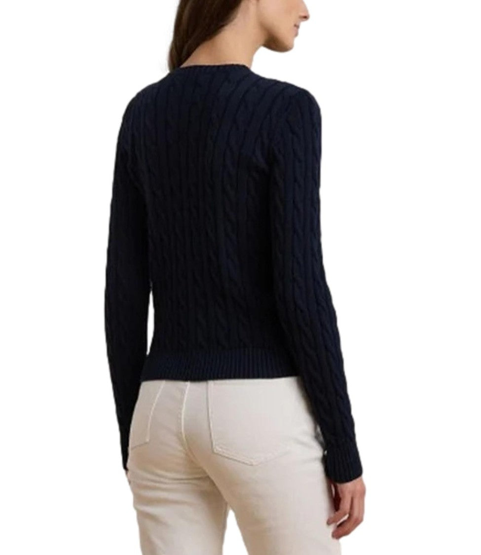 Lauren Ralph Lauren Ralhan Long Sleeve Cardigan – Navy Cotton
