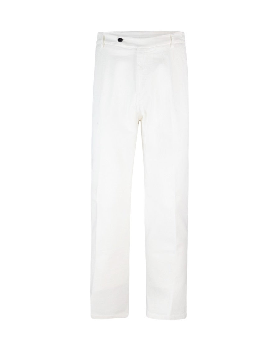 Eleventy White Cotton Trousers