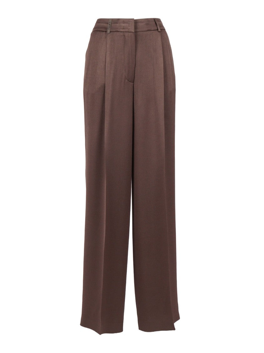 Peserico Woman Trousers Textured Straight-Leg Pants