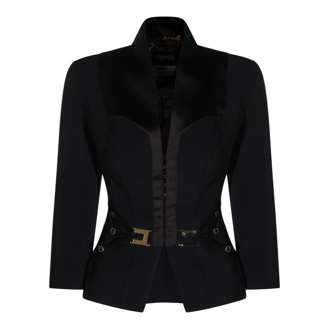 Elisabetta Franchi Structured Tailored Black Jacket