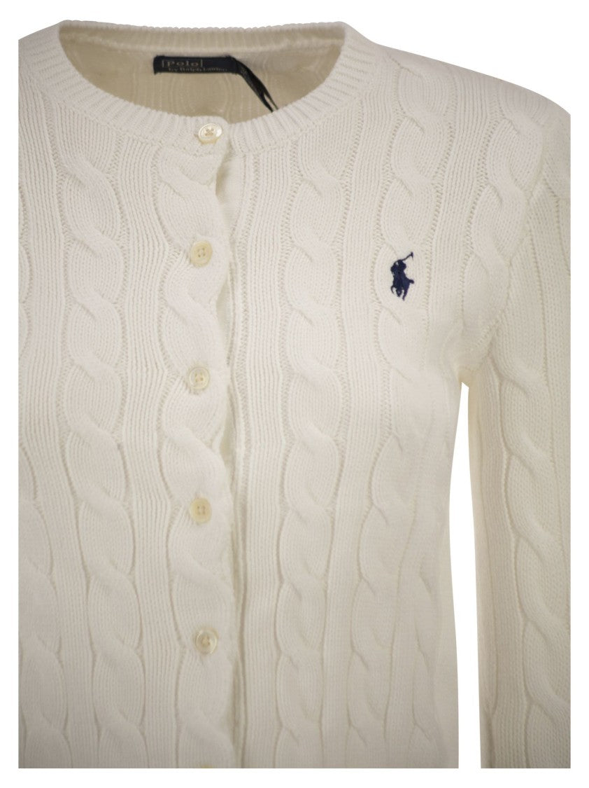 Polo Ralph Lauren Cable Knit Cotton Crew Neck Cardigan