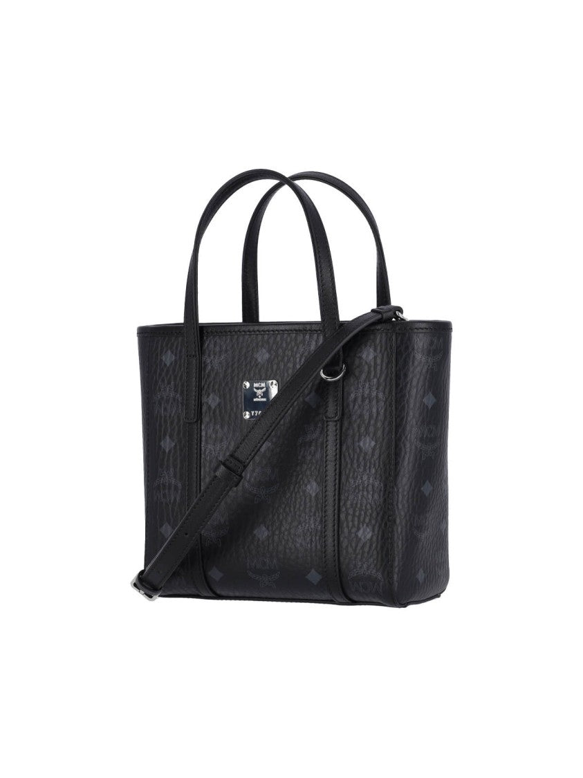 Mcm Structured Shoulder Bag With Textured Finish