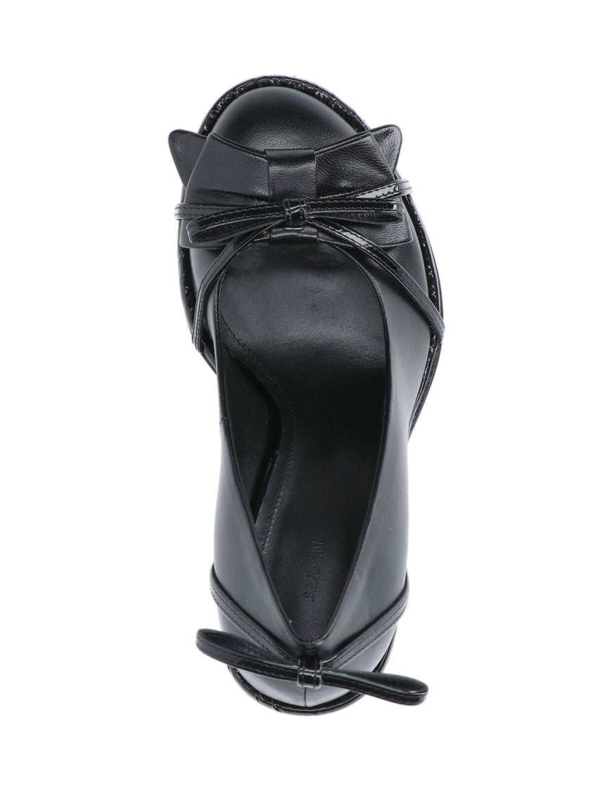 All In All-In Bow Pumps, In Black Leather