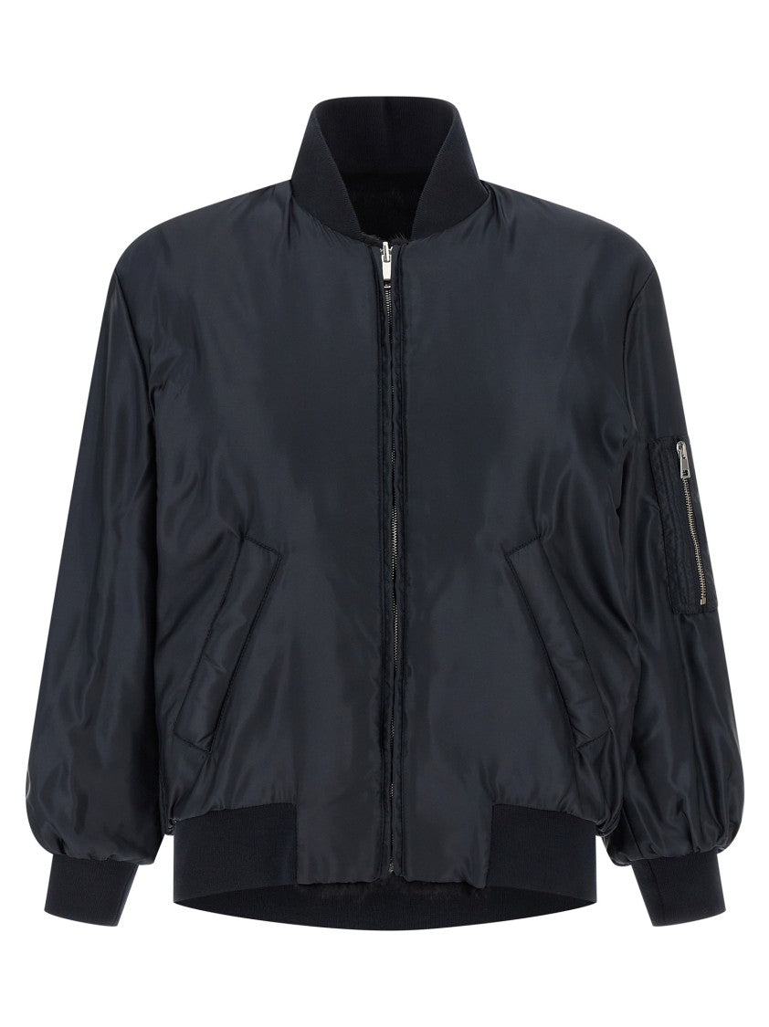 Blancha Luxurious Mink Fur Bomber Jacket With Zip Closure And Casual Appeal