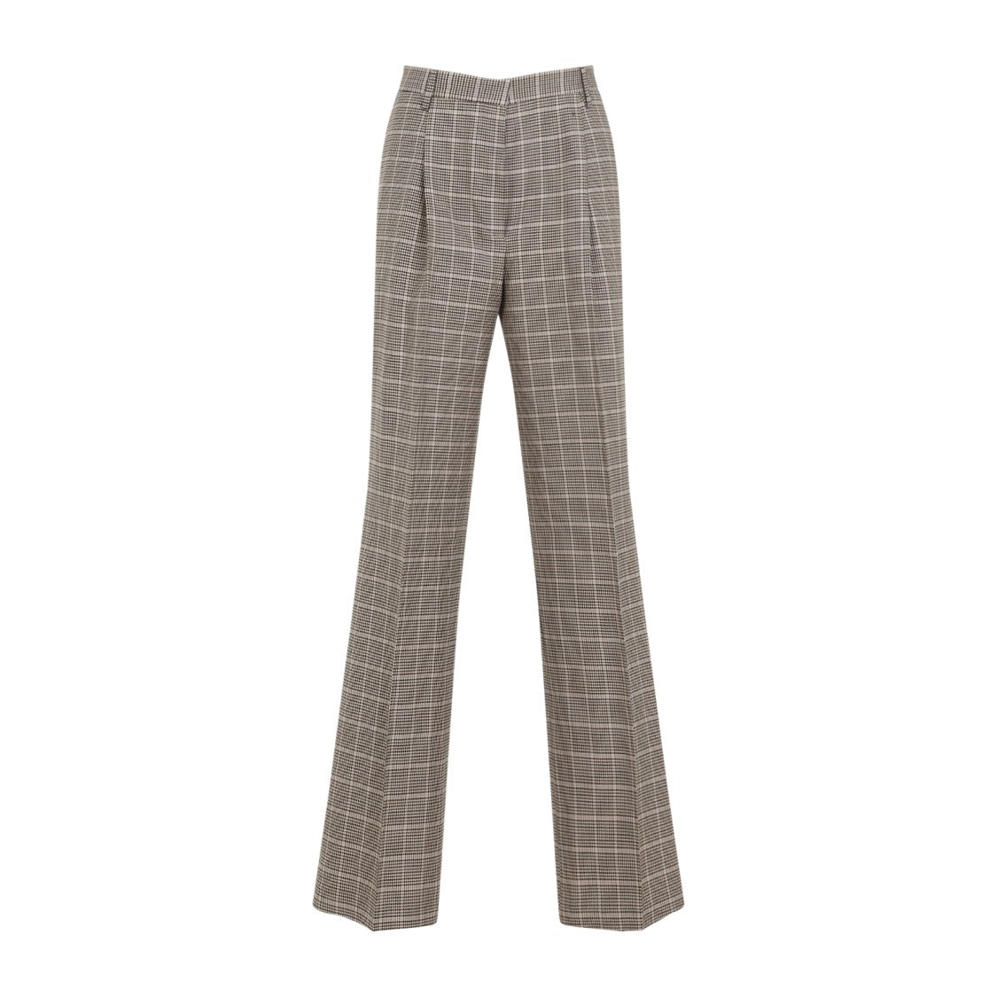 Dries Van Noten Flared Trousers With Classic Check Pattern And Tailored Fit