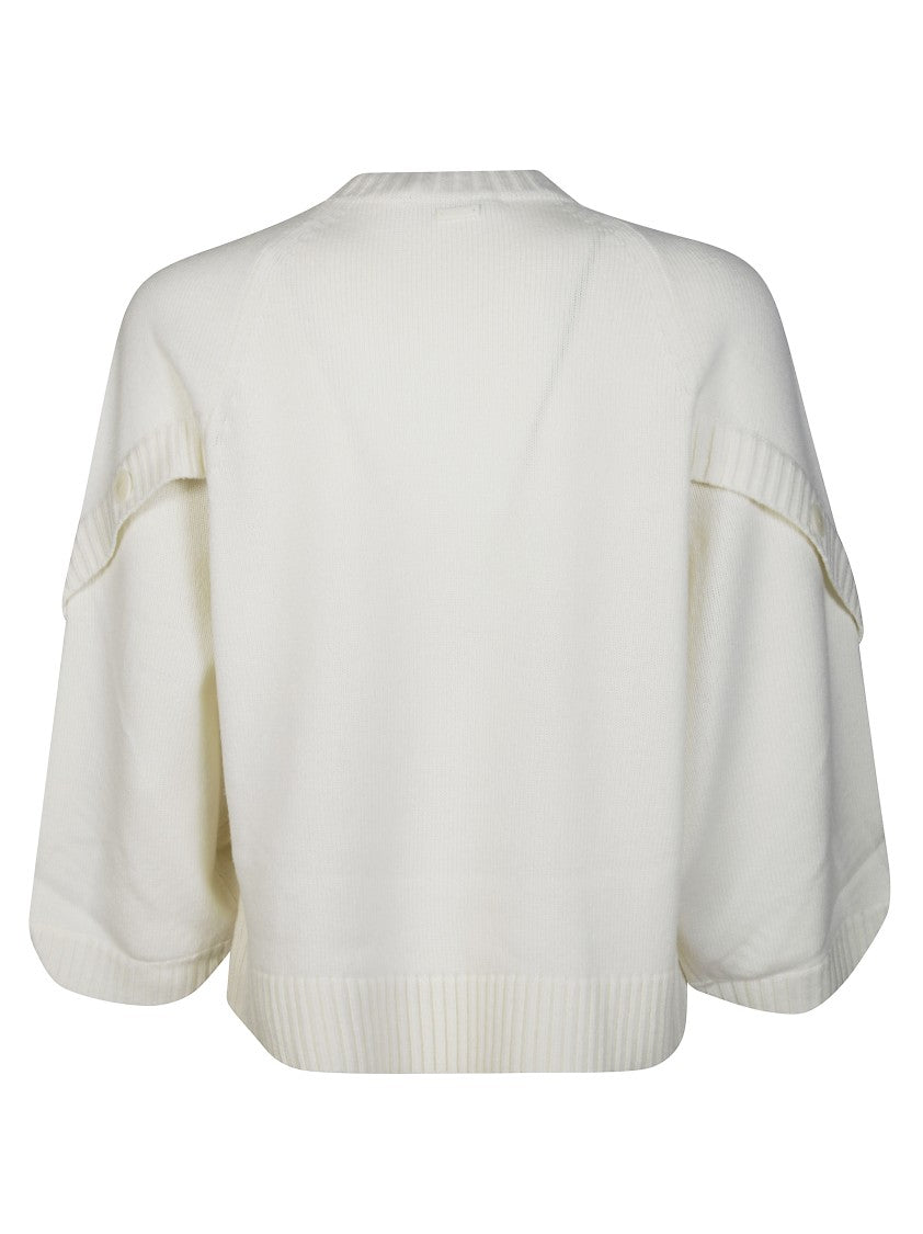 Max Mara Crew Neck Sweater With Button Detail