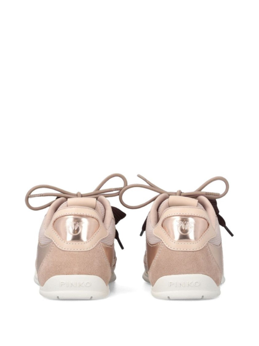 Pinko Low-Top Pink Sneakers With Metallic Accents