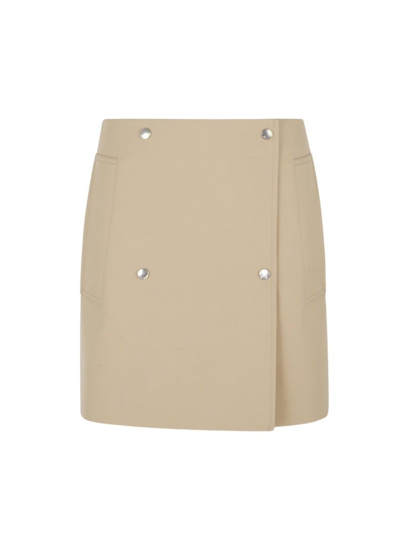 Burberry Asymmetrical Brown Cotton Mini Skirt
