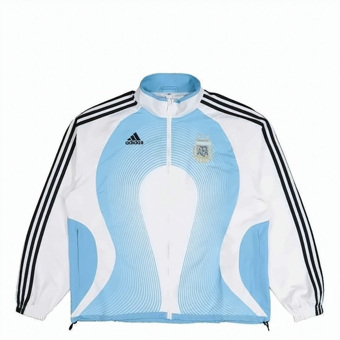 Adidas Light Blue/White Full Zip Polyester Jacket