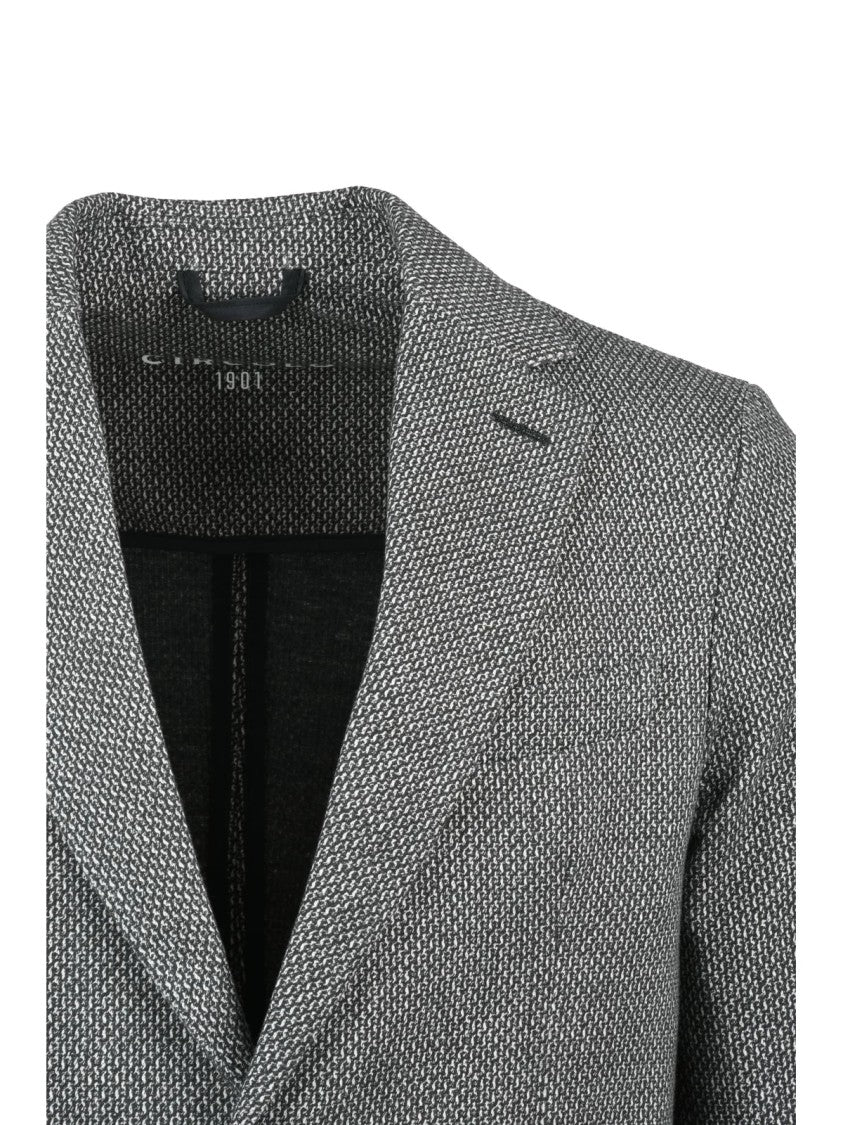 Circolo 1901 Textured Cotton Stretch Jacket With Classic Lapel And Button Closure