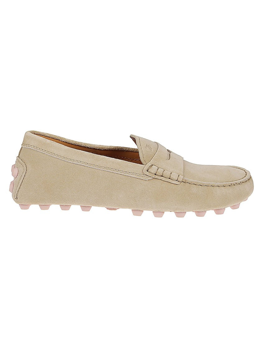 Tod's Slip-On Leather Moccasin Shoes With Rounded Toe