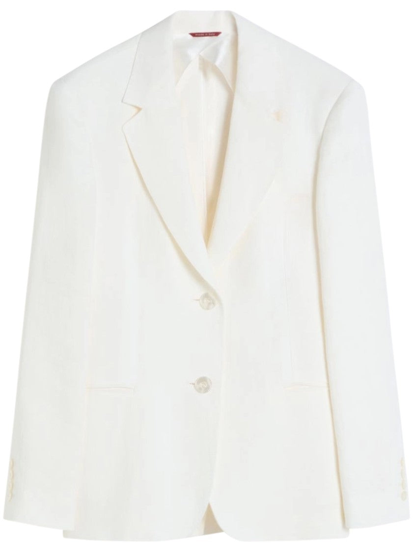 Max Mara Tailored Linen Jacket With Classic Notch Lapel