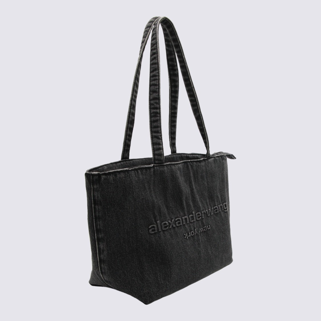 Alexander Wang Rectangular Black Tote Bag With Embossed Branding