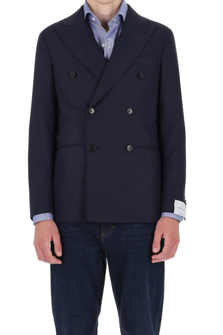 Caruso Double-Breasted Wool Blazer With Tailored Silhouette