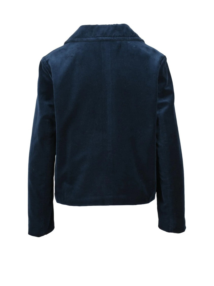 Aspesi Velvet Double-Breasted Jacket With Flap Pockets