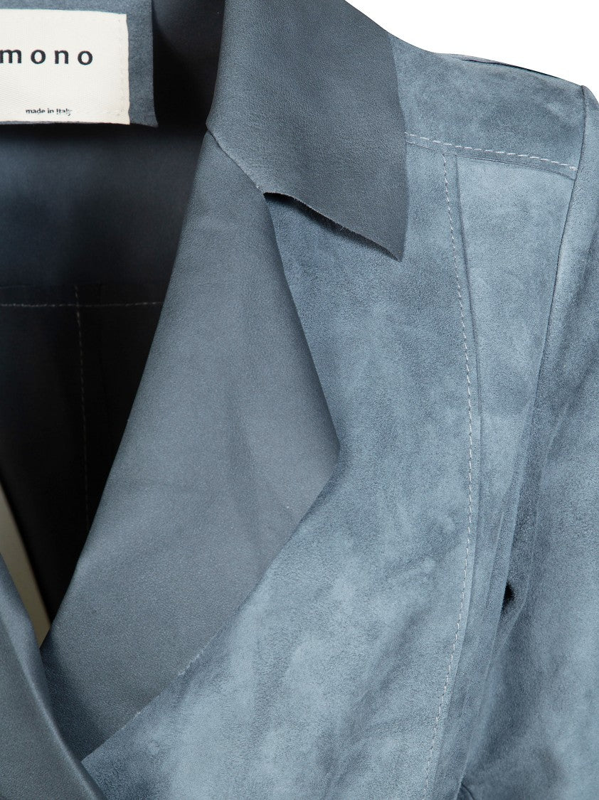 Nuage Soft Suede Belted Double Breasted Trench Coat
