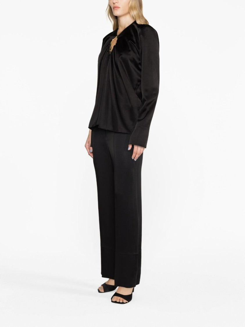 Lanvin Draped Long-Sleeved Blouse