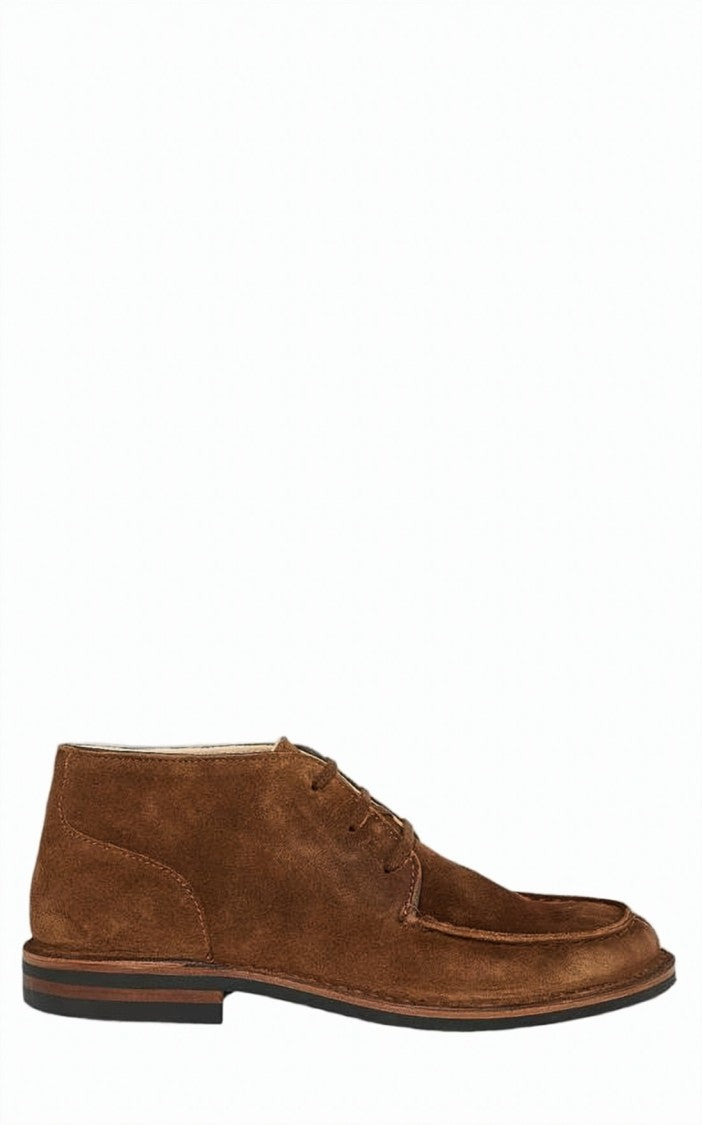 Astorflex Suede Lace-Up Ankle Boots With Moc Toe Detail
