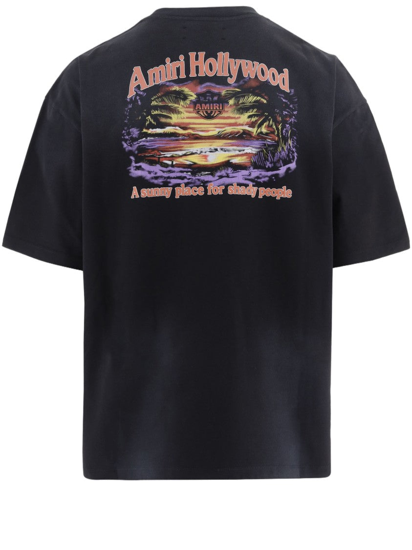 Amiri Black Scenic Logo Print Cotton T-Shirt