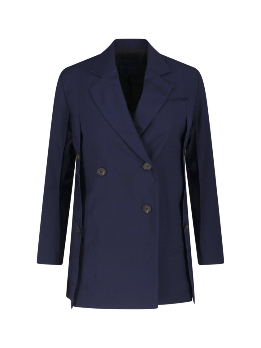 Eudon Choi Navy Blue Beatrice Double-Breasted Wool Blazer