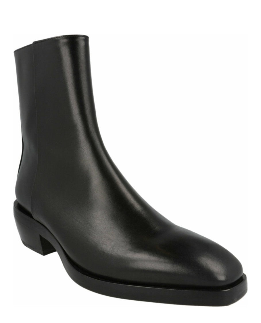 Ferragamo Fuerte Leather Ankle Boots With Silver-Tone Zipper