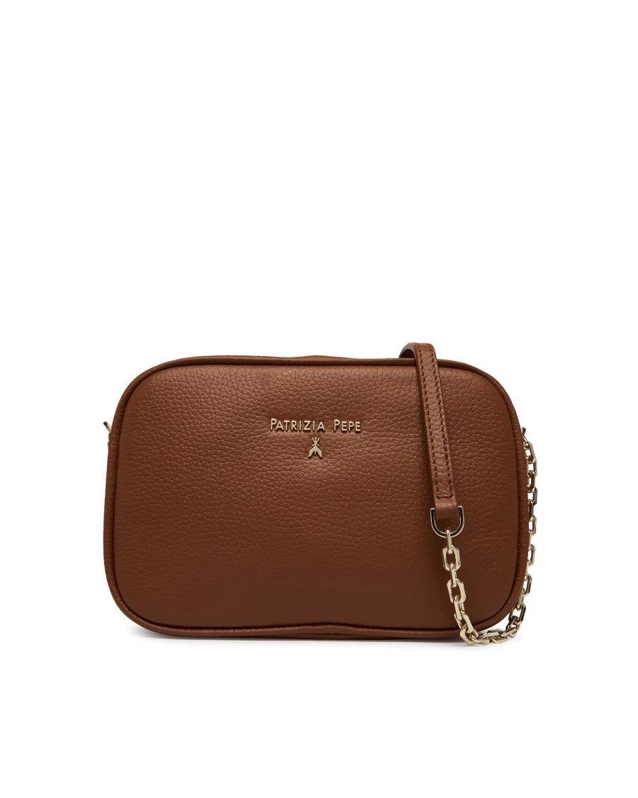 Patrizia Pepe Black Leather Crossbody Bag