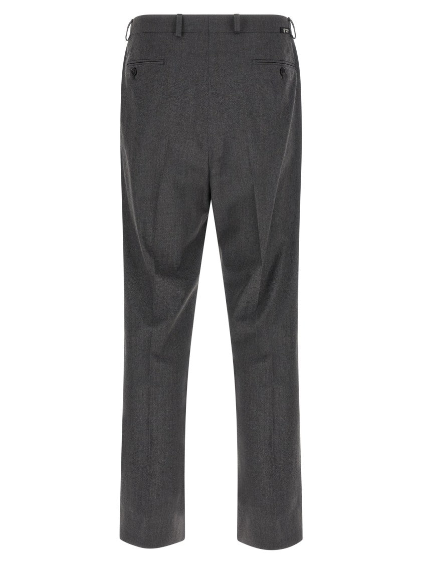 Prada Grey Tailored Trousers In Virgin Wool And Cotton Blend