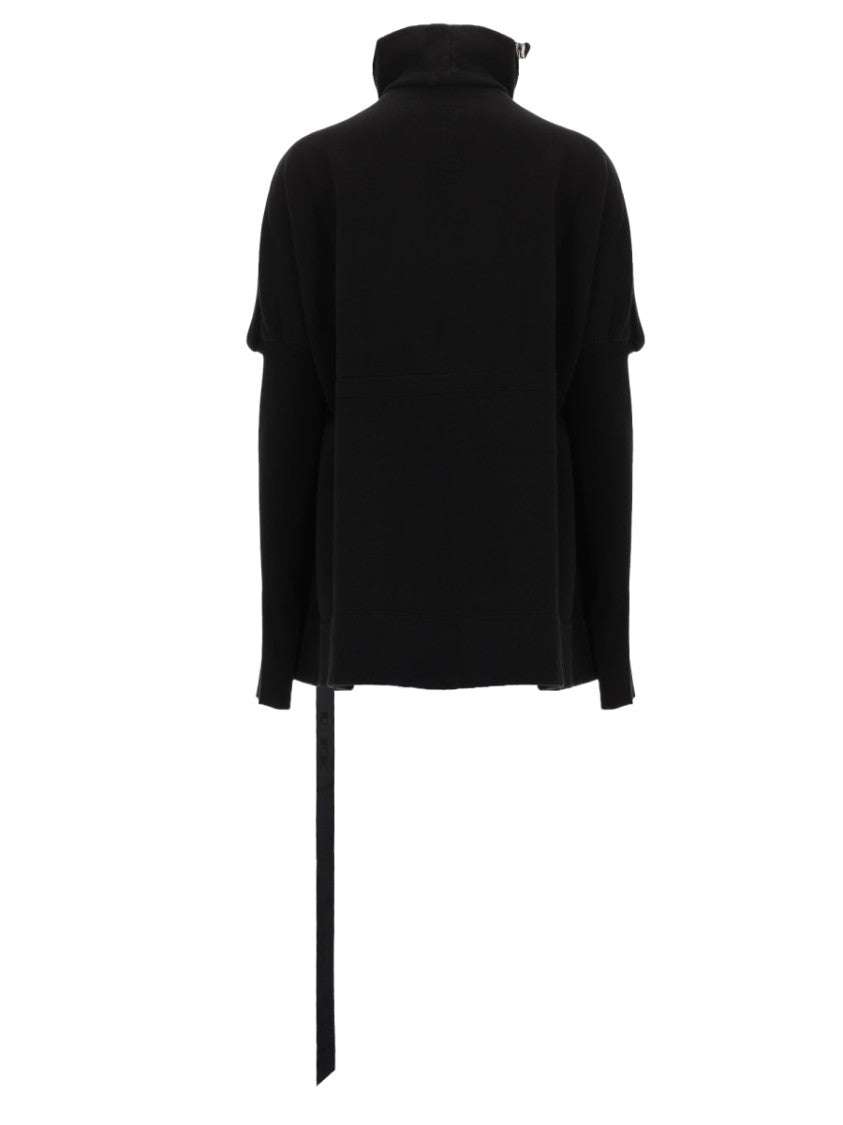 Drkshdw By Rick Owens Mountain Sail Asymmetrical Zipper Sweatshirt