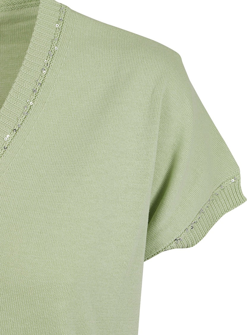 Fabiana Filippi V-Neck T-Shirt With Subtle Embellishments