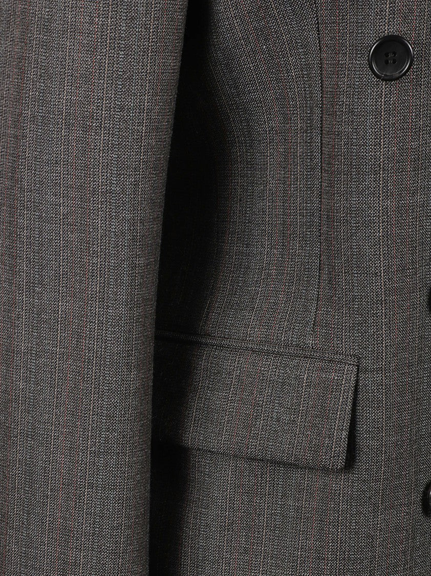 Prada Tailored Double-Breasted Blazer With Subtle Pinstripe Design