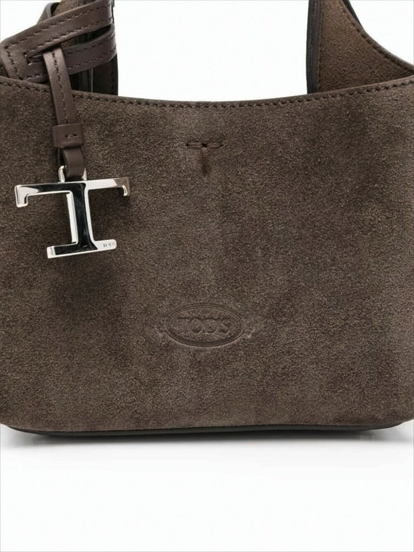 Tod's Compact Suede Calf Leather Tote Bag