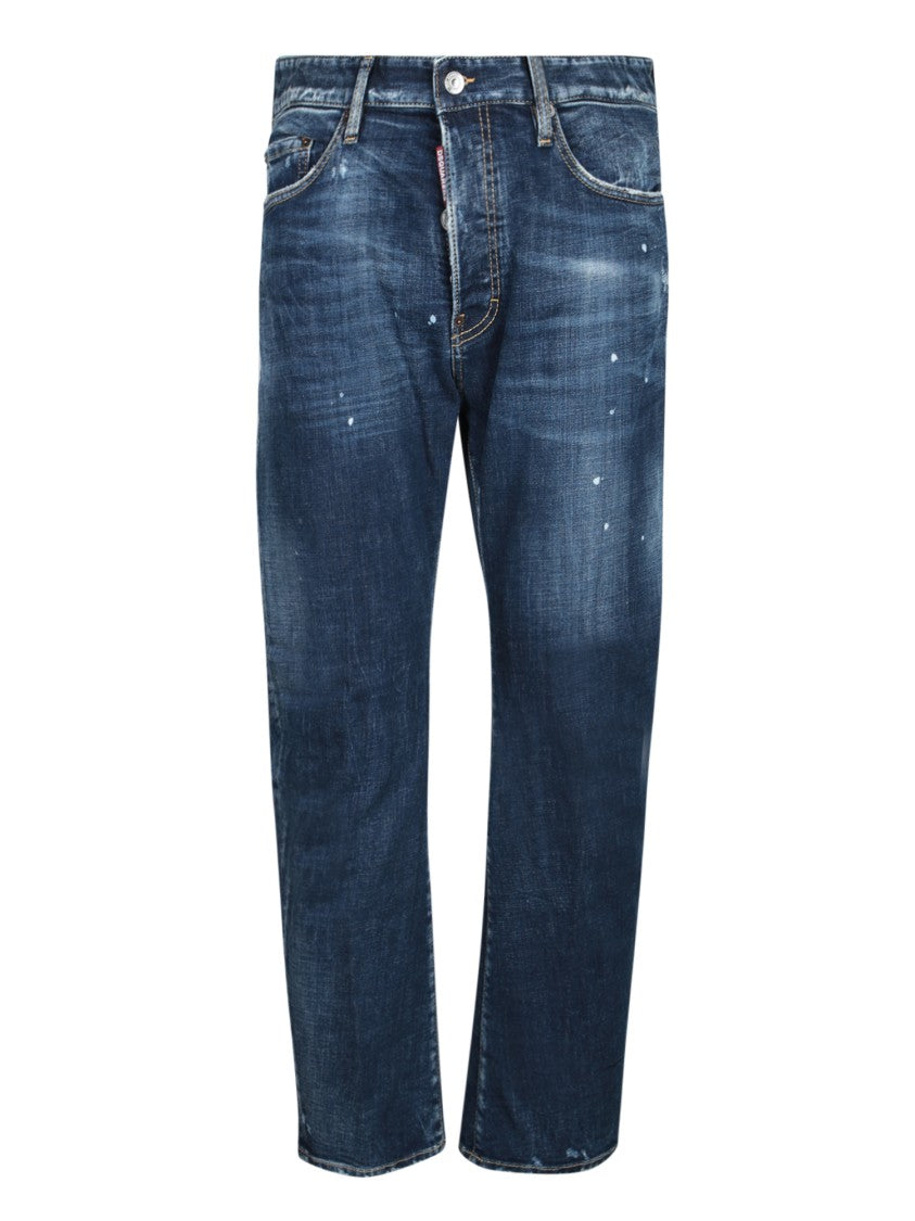 Dsquared2 Distressed Blue Denim Jeans With Tailored Fit